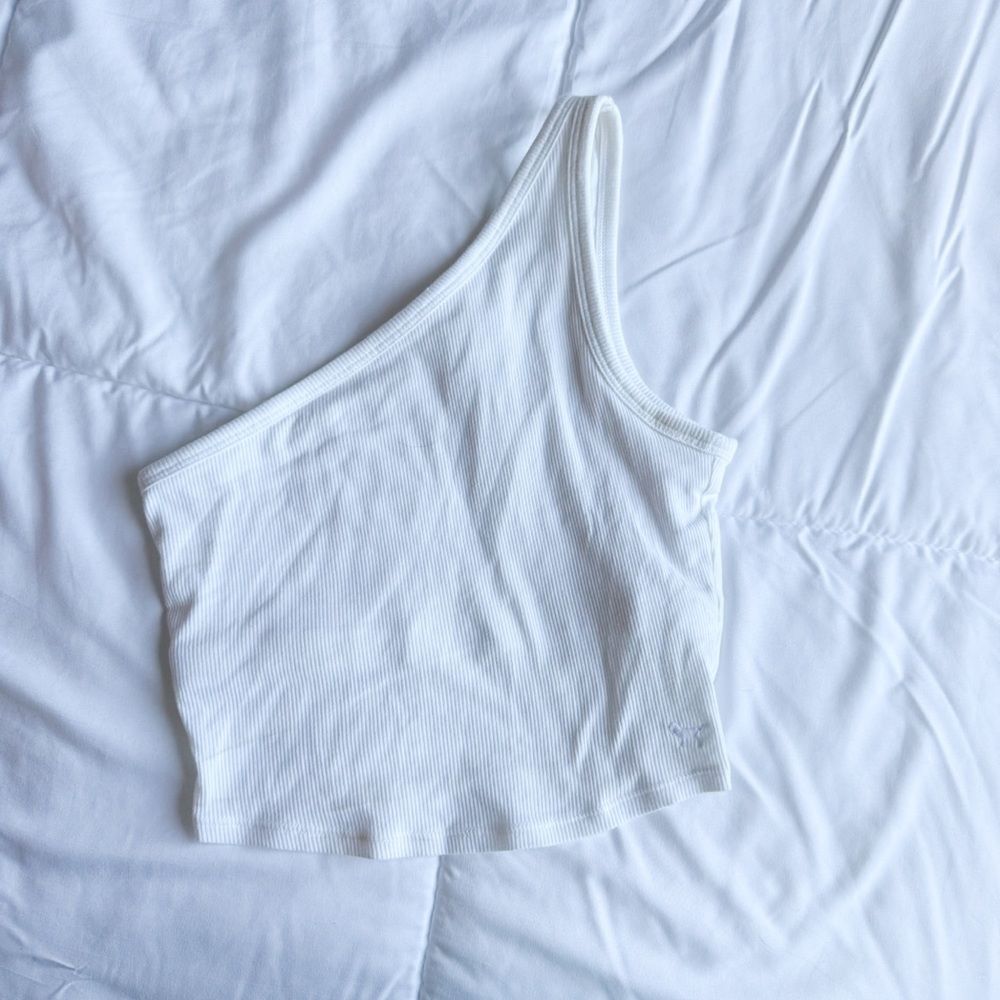 PINK Victoria's Secret White Ribbed Top, XXS